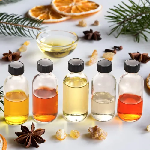 Vista 7 de Botellas pequeñas de vidrio transparente de 2 oz (2.0 fl oz) con tapas y embudos de acero inoxidable – Botellas redondas de muestra de Boston