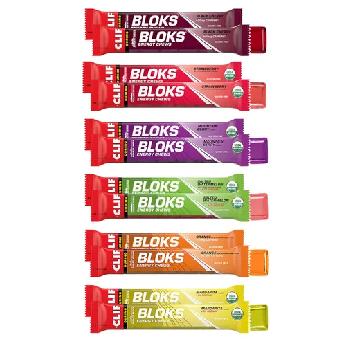CLIF BLOKS - Masticables energéticos - Paquete variado - Sin OGM - A base de plantas - Combustible rápido para ciclismo y correr - Carbohidratos y