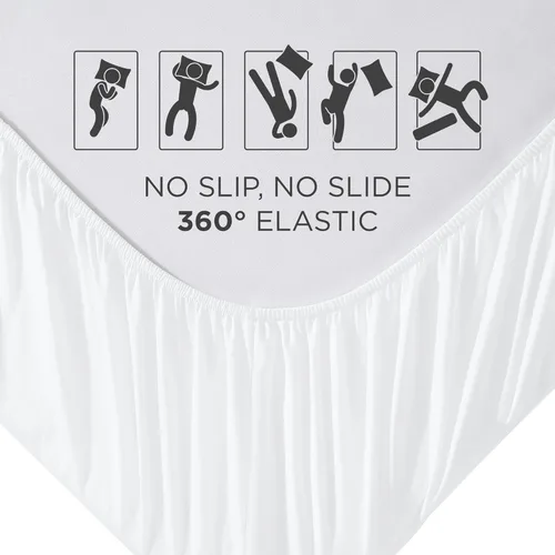 Vista 3 de Sábana bajera ajustable 100% de algodón egipcio de 800 hilos, tamaño individual, color negro, se adapta a colchones de hasta 21 pulgadas