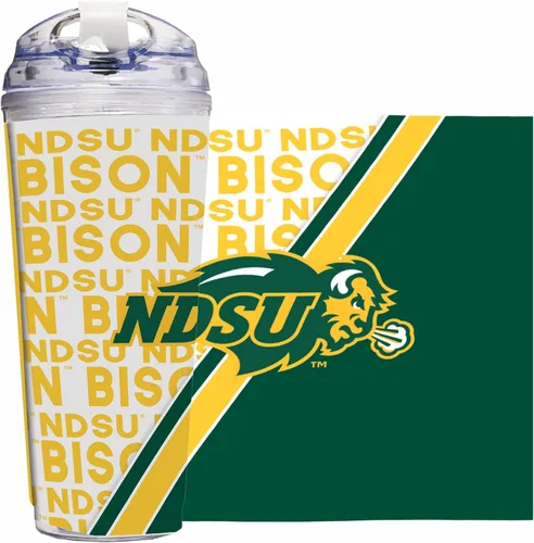 Vista 63 de Rico Industries NCAA - Vaso de acrílico estándar de 24 onzas con tapa con bisagras, vaso de doble pared con licencia oficial y popote