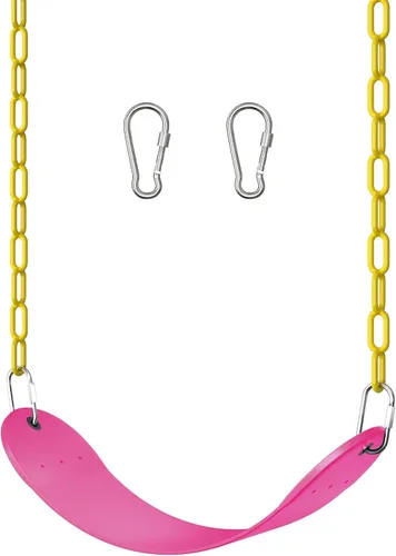 Vista 12 de AGPTEK - Juego de columpios de plástico suave EVA, con cadenas resistentes al óxido de 66 pulgadas, color negro