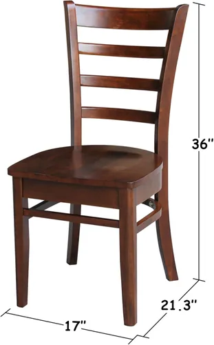 Vista 17 de IC International Concepts Juego de dos sillas auxiliares Emily, color nogal/carbón lavado