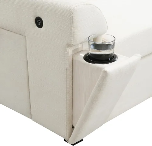 Vista 232 de Sofá modular de felpilla con tapicería en forma de L, sofá modular de 4 asientos con otomana extraíble y 5 almohadas para sala de estar, apartamento