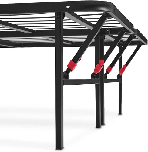Vista 25 de Marco de cama plegable de metal de 14 pulgadas con montaje sin herramientas, no necesita un somier - completo - Básicos de Yaxa