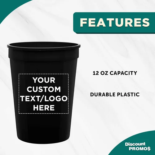 Vista 3 de Vasos de plástico desechables personalizados de 12 onzas. Juego de 10/50/100, paquete personalizado a granel, perfecto para verano, eventos