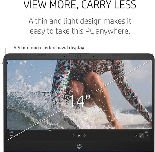 Vista 5 de HP Laptop Stream HD de 14 pulgadas, procesador Intel Celeron, memoria de 8 GB, almacenamiento eMMC de 64 GB, carga rápida, HDMI, batería de hasta 11