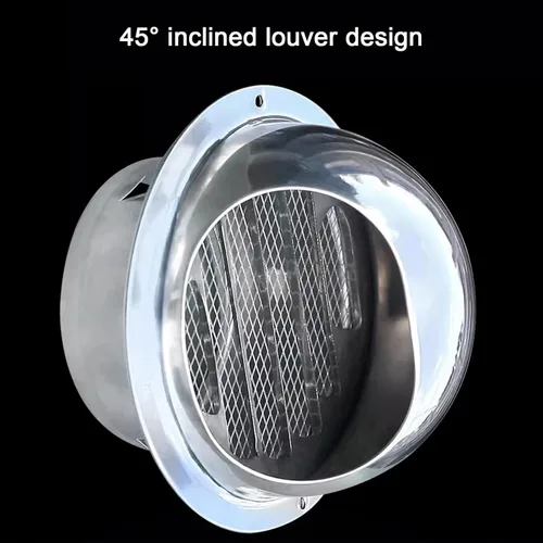 Vista 8 de 304 Stainless Steel Exterior Wall Exhaust Chimney Cap,Range Hood Exhaust Pipe Wind and Rain Hat Louver Cap,Round Wall Vent Cover,60-300mm,Ducting