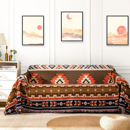 Vista 12 de Homcosan Fundas para sofá, funda de toalla de algodón de punto geométrico para sofá de 2 plazas, muebles de sofá, protector de mascotas, mantas