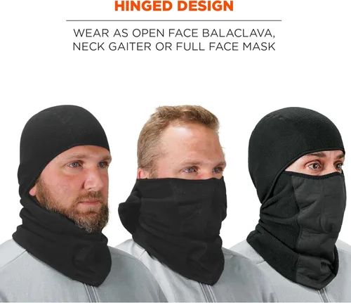 Vista 5 de Pasamontañas con bisagras resistentes al viento Ergodyne N-Ferno 6823, negro