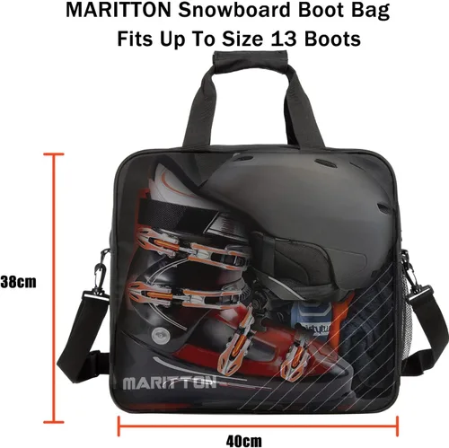 Vista 4 de Combo de bolsas acolchadas para botas de snowboard y tabla, Almacén y transporte de snowboard de hasta 165 cm y botas hasta la talla 13, Bolsas