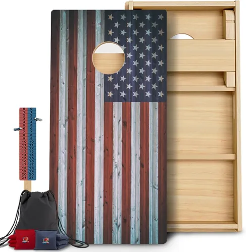 Vista 21 de BackYardGamesUSA Juego de tablas de Cornhole Pro Fabricado en Estados Unidos Abedul báltico 3/4 Sin rebote Patas triples gruesas Dos 2