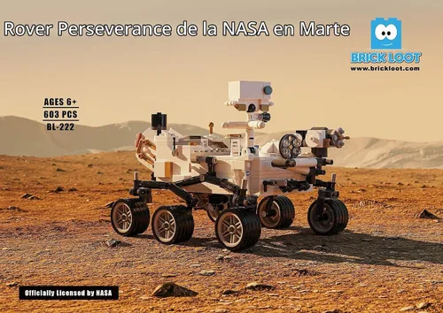 Vista 9 de Kit de Construcción de Rover de Marte de la NASA de Brick Loot – Modelo de Exploración Espacial Compatible con Lego de 603 Piezas con Helicóptero