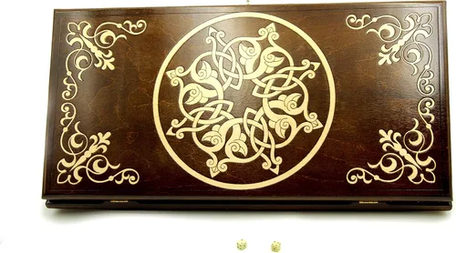 Vista 8 de WOODEN BACKGAMMON BOARD GAME Nardi Nardy checkers chess carving Engraving Ornament hand made gift wood, plywood table game