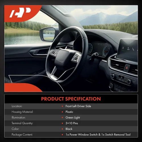 Vista 2 de A-Premium Interruptor de elevalunas eléctrico principal compatible con Suzuki Grand Vitara 1999-2002, Vitara 1999-2003, XL-7 2005-2006, lado