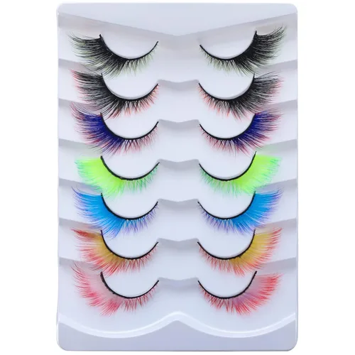 Vista 17 de outopen Pestañas Postizas Blancas de Halloween Herramientas de Extensión de Pestañas Blancas para Ojos Anime Cosplay Maquillaje de Aspecto Natural