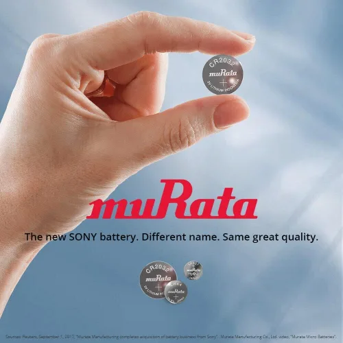 Vista 2 de Murata Batería CR2032 3V Litio Moneda Celda - Reemplaza Sony CR2032 (2 Baterías)
