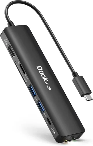 Vista 11 de Adaptador de Hub Multipuerto USB C para iPad Pro - Dockteck USBC Hub 5 en 1 con PD de 100W, HDMI 4K 60Hz, Audio, USB 3.0, Dock USB C con Agarre