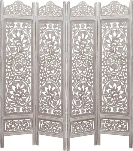 Vista 19 de Biombo Divisor de Habitación de Madera - Árbol Arbor Marrón Antiguo - Hecho a Mano 60 x 72 pulgadas Tres Paneles Plegables - Pantalla Decorativa