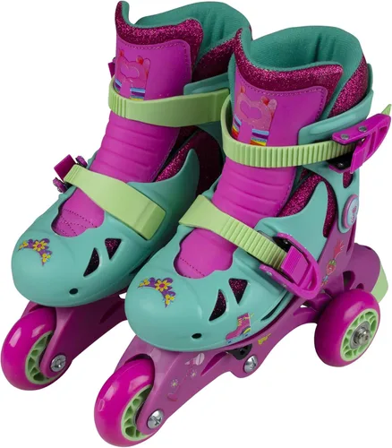 Vista 3 de PlayWheels Trolls Glitter - Patines convertibles 2 en 1, talla junior 6-9