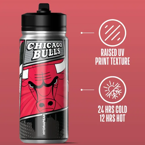 Vista 122 de Hydrapeak x NBA Los Angeles Lakers Botella de agua de 591 ml de acero inoxidable, botella deportiva con doble pared aislada con licencia