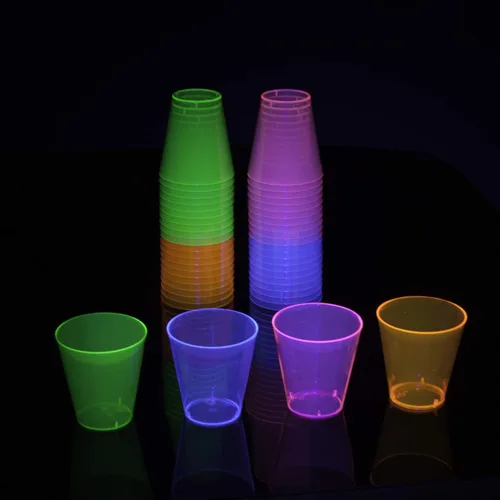 Vista 6 de Party Essentials Hard Plastic 2-Ounce Shot/Shooter Glasses, 40-Count, Assorted Neon