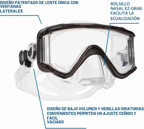 Vista 3 de SCUBAPRO Máscara de buceo Crystal VU Plus con válvula de purga Negro