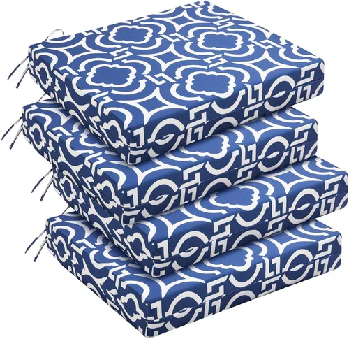 Vista 48 de downluxe - Juego de 2 cojines impermeables para sillas de exterior y muebles de patio, con correas, de espuma de alta densidad, para asiento al aire