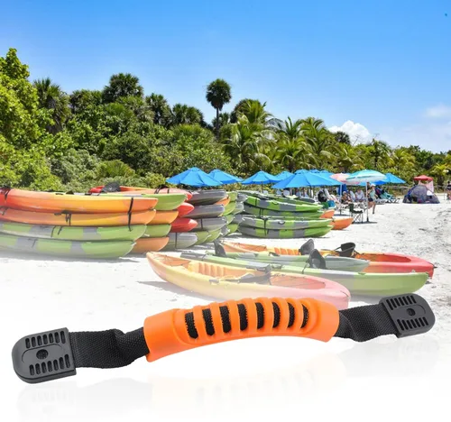 Vista 6 de Asas de transporte para kayak reemplazo de montaje lateral con hebilla de plástico para remo, tándem, canoa y kayaks de por vida