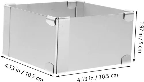 Vista 2 de Luxshiny Molde cuadrado para tartas, molde para tartas, molde de acero inoxidable para postres, molde de pastelería para hornear pasteles en casa