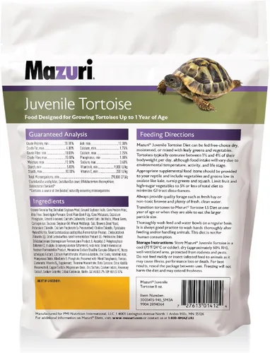 Vista 3 de Mazuri Alimento de tortuga juvenil para tortugas bebé Bolsa de 8 onzas (8 onzas)