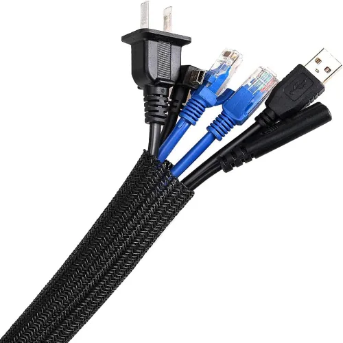 Vista 17 de AGPTEK Funda para cables, 10 pies y 1 pulgada - Organizador de cables de escritorio, ocultador de cables, gestión de cables para computadora, TV