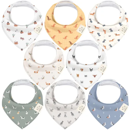 Vista 15 de KeaBabies 8 unidades de baberos tipo bandana orgánicos para niñas - Baberos tipo triángulo súper absorbentes para bebés que babean y están