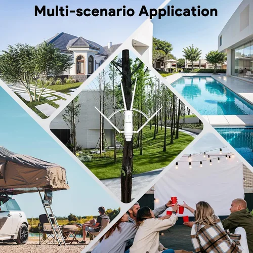 Vista 6 de WAVLINK Extensor WiFi AC1200 2026 para exteriores, amplificador de señal WiFi de banda dual de largo alcance, resistente a la intemperie