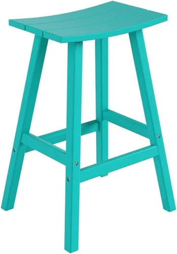 Vista 38 de Costaelm Juego de 2 taburetes de bar para todo tipo de clima, 29 pulgadas de altura, taburetes de bar Adirondack de polietileno para patio, terraza