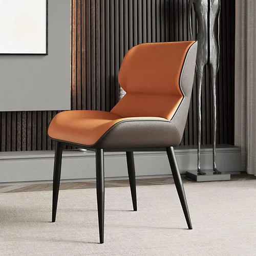 Vista 3 de Silla de comedor para cocina comedor sillas de comedor juego de 6 sillas de cocina modernas de cuero de microfibra asiento ergonómico patas de metal