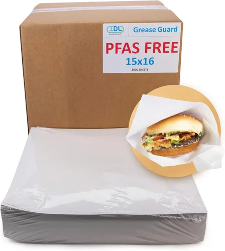 Vista 16 de IDL Packaging Hojas de papel a prueba de grasa sin PFAS de 12 x 12 pulgadas, paquete de 5000, papel kraft natural, forros para bandejas de alimentos