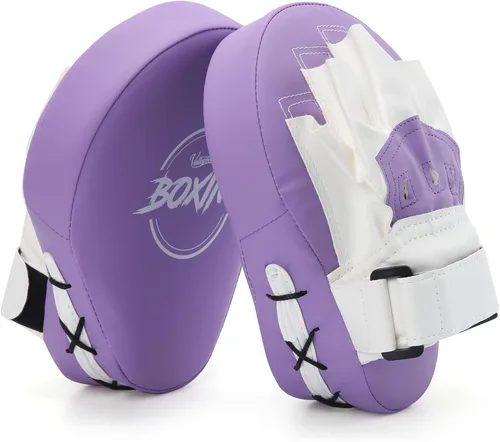 Vista 13 de Valleycomfy - Manoplas de boxeo curvadas de piel sintética para entrenamiento