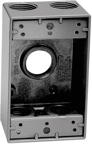 Vista 2 de Sigma Engineered Solutions 14251-5 1/2-Inch 5 Hole 1-Gang Caja resistente a la intemperie, gris