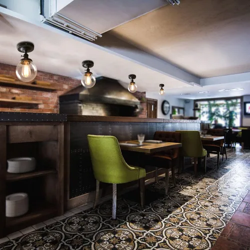 Vista 4 de Pathson lámpara de techo estilo industrial antiguo de 5.9 pulgadas con panel de montaje con bola de cristal transparente, negro, 60.00watts, 120.00