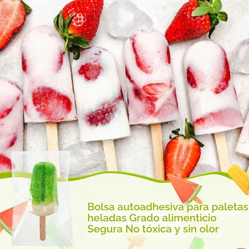Vista 5 de Juego de 400 palos y bolsas, 300 bolsas transparentes y 100 palos de madera