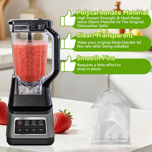 Vista 4 de Tapa de repuesto para boquilla de vertido compatible con tapa de licuadora Ninja, tapa de repuesto para jarra de 72 onzas Ninja Blender Square Top