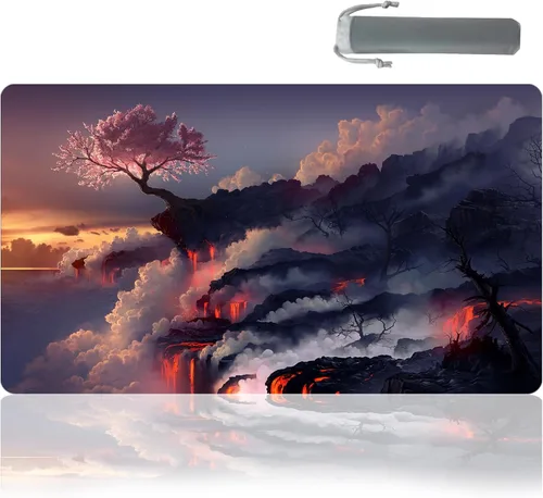 Vista 7 de Tapete de juego TCG, tamaño de 27.6 x 15.7 in, alfombrilla de mouse compatible con MTG RPG CCG Trading Card Game Mats Original Play Mat Diseños 12