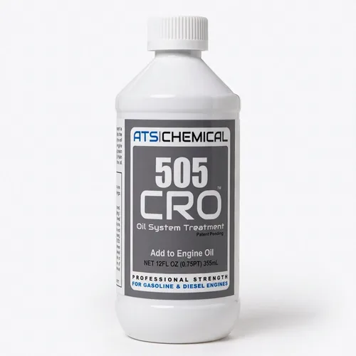 ATS Chemical Tratamiento del sistema de aceite 505 CRO, aditivo de aceite de motor de 12 onzas, limpia los lodos, reduce las emisiones, ralentí