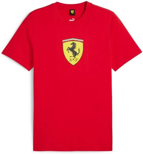 Vista 9 de PUMA Mens Scuderia Ferrari Race Tonal Shield Crew Neck Short Sleeve Casual Tops Casual - Yellow