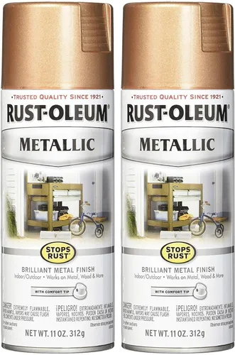 Vista 35 de Rust-Oleum 244228 Stops Rust - Pintura antioxidante metálica en espray, 11 onzas, color carbón (paquete de 2 unidades)