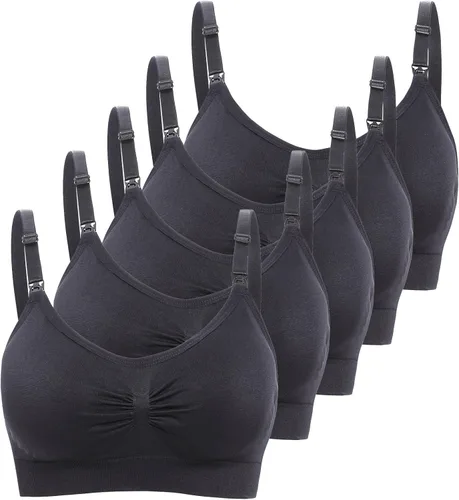 Vista 2 de Lataly Bralette de lactancia para mujer, sin varillas, paquete de 5