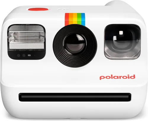 Vista 2 de Polaroid Go - Cámara instantánea (blanco) con doble paquete de película de color y paño de microfibra