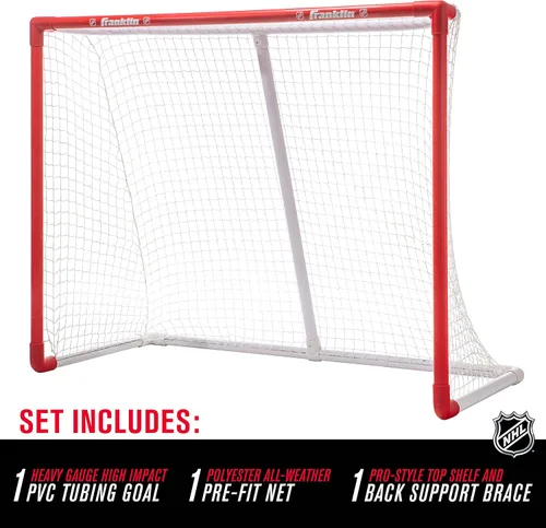 Vista 2 de Franklin Sports Portería de Hockey - NHL - PVC - 54 x 44 Pulgada Rojo