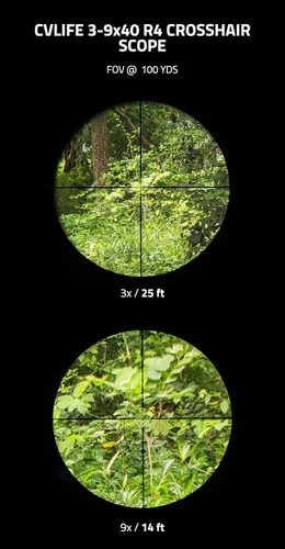 Vista 4 de CVLIFE 3-9x40 Optics R4 Reticle Crosshair Alcance con monturas de alcance