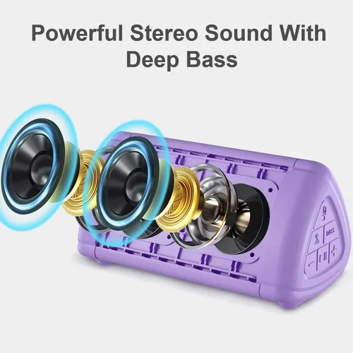 Vista 2 de Prosonic BT3 - Altavoz Bluetooth inalámbrico portátil con sonido estéreo de 10 W y refuerzo de graves - Sonido rico y graves intensos - Bluetooth